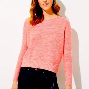 Loft Marled Peach Knit Sweater Size XS